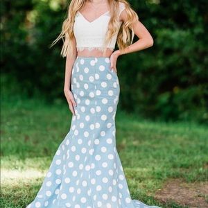 Polka dot two pics prom dress!